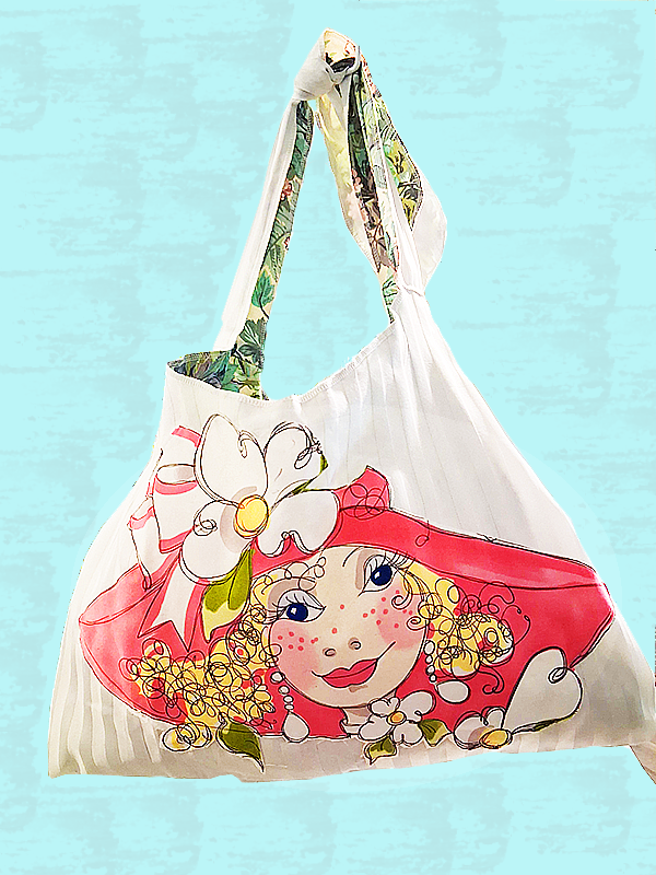 Girl with Hat Teddytote bag for the doggy park